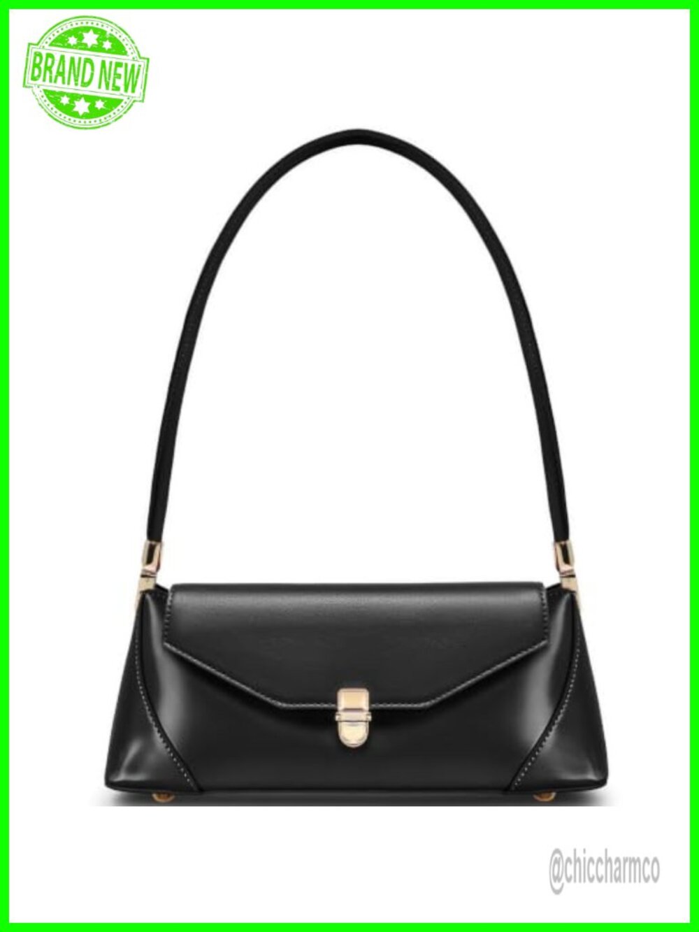 Small PU Leather Shoulder Bag Retro Vintage Flap Twist Lock Satchel Purse